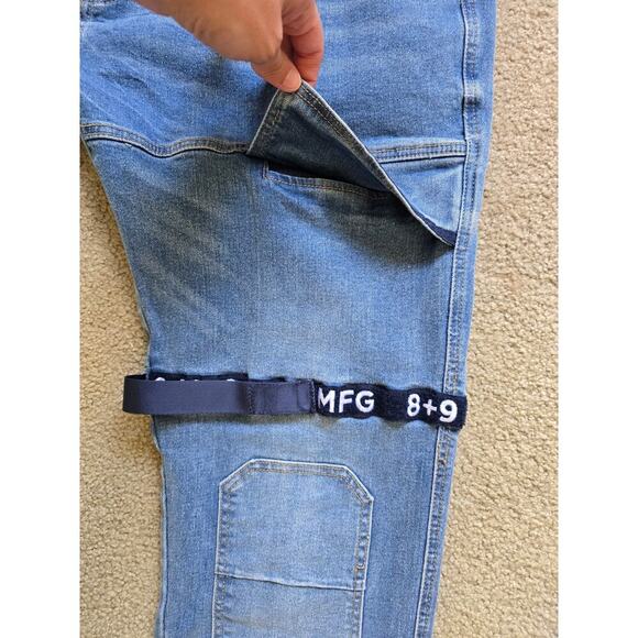 NWT 8&9 MFG Strapped Up Slim Utility Medium Washed Jeans‎ Streetwear Size 42 - Picture 2 of 6
